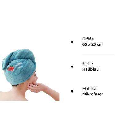Bearhome Fast Drying Microfiber Hair Towel Turban | Quick-Drying Suction Hold Light Blue - Buy Online on GoSupps.com