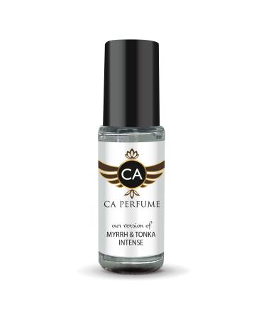 CA Perfume Impression of Jo M Myrrh & Tonka Intense For Women & Men Replica Fragrance Body Oil Dupes Alcohol-Free Aromatherapy Sample Travel Size Concentrated Long Lasting Roll-On 0.14 Fl Oz/4ml-X1