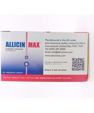 Allicin Max 100% Pure Allicin 90vcaps (2 Pack) - Powerful Allimax Supplement - Buy Online on GoSupps.com