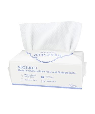 100% Cotton Disposable Face Towel 100ct | Biodegradable & Ultra Soft | Makeup Remover Wipes - Buy Online on GoSupps.com