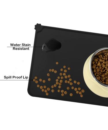 CS COSDDI Silicone Dog & Cat Feed Mat | Non-Slip Pet Food Mat 47x30cm - Black for Easy Clean-Up - Buy Online on GoSupps.com
