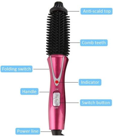 Professional Hair Curler Brush - Ceramic Hot Air Styling Iron for Soft Curls & Volume | Lightweight Negative Ion Paddle Brush - Buy Online on GoSupps.com