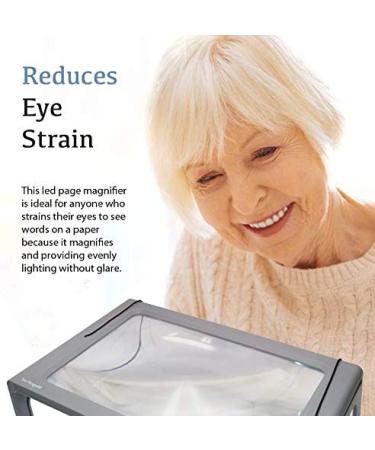 3X Large Full Page Magnifier with 12 LED Lights | Foldable Legs | Dual Power Supply | Ideal for Hands-Free Reading and Low Vision Seniors - Buy Online on GoSupps.com