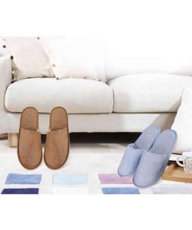 Buy Tianmao 5 Pair Spa Slippers | Linen Disposable Guest Slippers - Comfort for Hotels Spas & Travel - 3 Brown 3 Blue - Buy Online on GoSupps.com