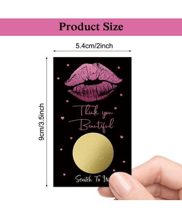 Haizct 50 Pack Thank You Blank Gift Certificate Scratch Off Cards - Pink Lip Gloss Design | Perfect for Small Business, Spa, Beauty Salon, Makeup, Hair Salon, Bridal Shower, Baby Shower, Country Wedding - Buy Online on GoSupps.com
