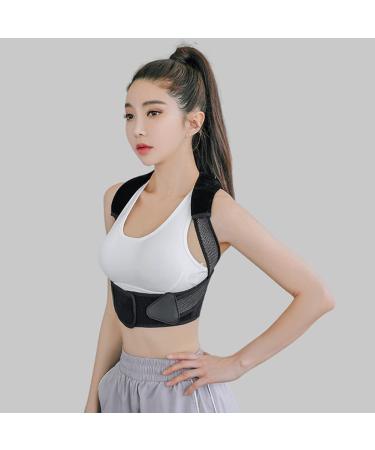 Posture Corrector Spinal Support for Men and Upper for Clavicle Support Adjustable Back Straightener Providing Pain Relief from Back Neck Shoulder Black M Black Large