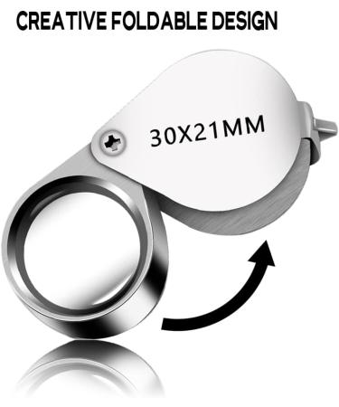 30x Pocket Jewelers Loupe Magnifier 21mm Foldable - Ideal for Gems, Diamonds, Coins, Stamps, Antiques and More - Buy Online on GoSupps.com