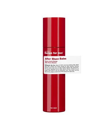 RECIPE for men after shave balm non -fat formula fights redness and irritation easy moisture care immediately matt finish made in Sweden 100 ml