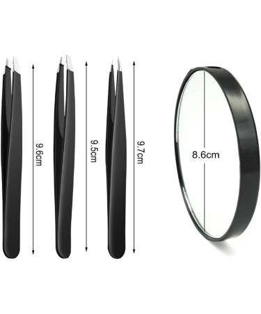 Professional 3-Part Eyebrow Tweezers Set - Stainless Steel Precision 10x Magnification Pink - Ideal for Eyebrows Ingrown and Facial Hair Removal - Buy Online on GoSupps.com