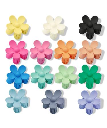 Flower Hair Clips 14-Pack ECADY Non Slip large Hair Claw Clips for Thin & Thick Hair Assorted Colors Cute Hair Accessories for Women Girls
