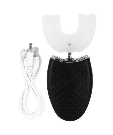 Children toothbrush soft brush hair toothbrush U-shaped electric toothbrush for adults automatic cleaning toothbrush mouth care tool (black)