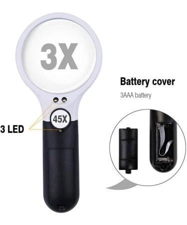 20 Times HD Handheld Magnifier with LED Lights Old Man Reading Optical Glass (Color : A) Made in China - Buy Online on GoSupps.com