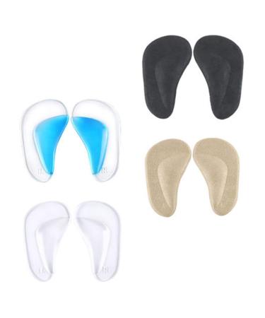 NOLITOY 8 Pairs Arch Pad Arch Gel Cushion Foot Arch Gel Insoles Shoes Foot Arch Support Foot Arch Support Pad Shoes Arch Gel Insoles Shoes Arch Gel Pad Foot Arch Support Cushion