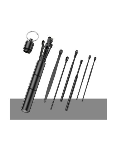 GENVQdf Ear Wax Removal Kit Ear Wax Removal Kit Ear Scoop Ear Cleaning Set Family Ear Scoop Set(Black)