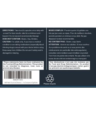 HMP Anti-Chute de Cheveux Puissant - Compl ment Alimentaire pour Homme - Formule Avanc e pour la Croissance Capillaire - Buy Online on GoSupps.com