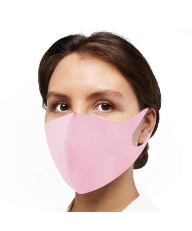 Reusable Face Mask GENERISE Stylish Face Mask x3 - Polyurethane Breathable Washable Face Mask - Unisex (Pink)