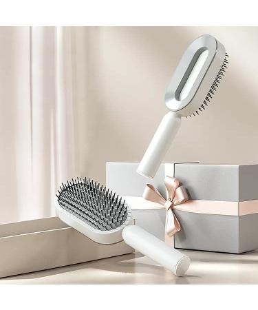 JiedHiur Self Cleaning Hair Brush - 3D Air Cushion Hair Brush for Women - Airbag Massage Comb for Thick Hair - White - Buy Online on GoSupps.com