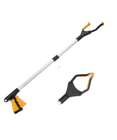 Reacher Grabber Tool, 32" Foldable Grabber Reacher, Rotating Jaw - Mobility Aid Reaching Assist Tool, Trash Picker Upper Grabber, Long Arm Extender for Elderly (Orange)
