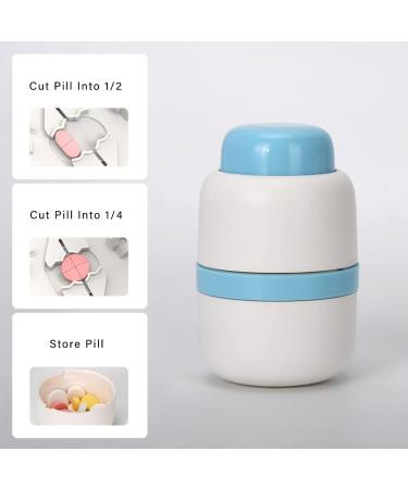 Safety Hidden Blade Pill Cutter & Storage - Split Small & Large Tablets, Blue - Buy Online on GoSupps.com