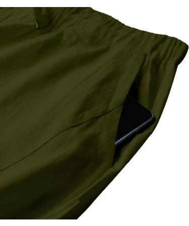 YAOBAOLE Men's Army Green Cotton Linen Harem Pants with Pockets - Casual Comfort for International Shipping - Buy Online on GoSupps.com