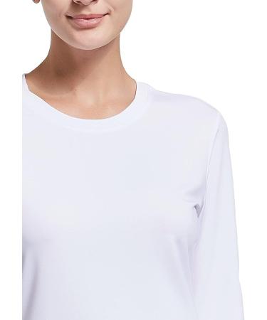 Baleaf Women's Long Sleeve Running Shirt - Quick Dry Athletic Workout Top | White, Medium - Buy Online on GoSupps.com