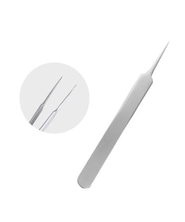 Blackhead Splinter Remover Tweezers Silver Professional Stainless Steel Blackheads Needle Ingrown Hair Splinter Pointed Tweezers for Eyebrow Hairs And Splinter Removal