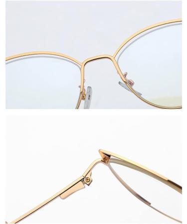 Kachawoo Anti Blue Light Glasses for Women - Cat Eye Half Frame Optical Eyewear in Pink Gold Metal - Stylish Computer Glasses - Buy Online on GoSupps.com