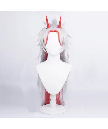 Lwiuentx Genshin Impact Arataki Itto Long Silver & Red Wig | Perfect for Halloween + Free Wig Cap - Buy Online on GoSupps.com