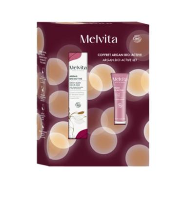 Melvita, Natural anti-aging box set: complete routine with rose floral water, radiance serum and firming lift cream with organic argan oil for revitalized and radiant skin, Ideal for the Holidays