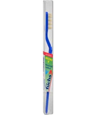 Fuchs Brushes Record V Natural Bristle Toothbrush  Adult  Medium