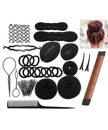 Hairstyle help set with German instructions - simple hairstyles for everyone to imitate!- Hairstyle help set for long hair with lots of accessories (brown)