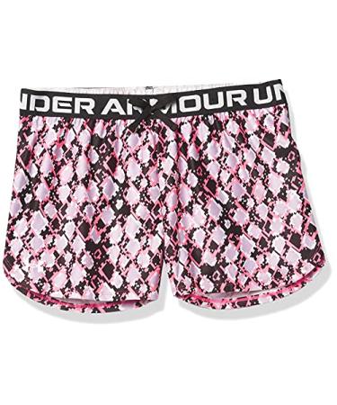 Under Armour Girls' Play Up Printed Shorts Cerise (653)/White Medium
