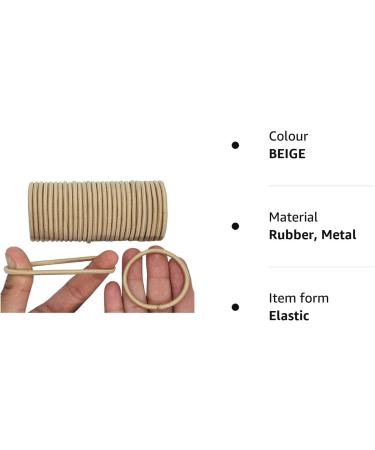 12 PCS BEIGE Elastic Hair Bands - Gentle 3mm Ponytail Holders for Women, Men, Girls, Kids - No Metal Bulk Hair Ties - Buy Online on GoSupps.com
