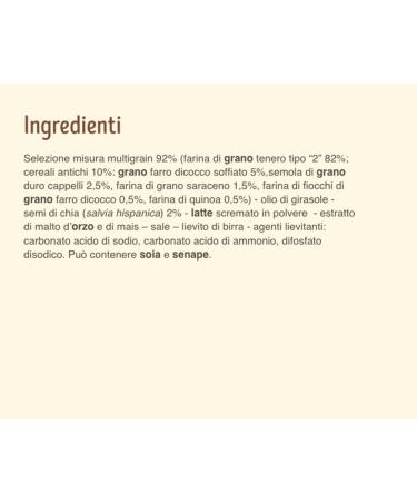  Italian Gourmet E.R. Misura Multigrain Cereal Crackers Pack of 6 cereal crackers Spelt buckwheat and quinoa 350g + Gourmet Italian polpa 400g - Buy Online on GoSupps.com