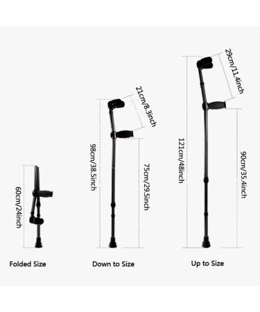 Folding Forearm Crutches for Adults Adjustable Height and Handle Crutches Lightweight Arm Crutches for Youth Children Men Women(Carbon Fiber Texture) Anniversary Lucky Star - Buy Online on GoSupps.com