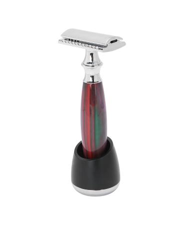 Manual razor double edge razor with stand for women or men (red)