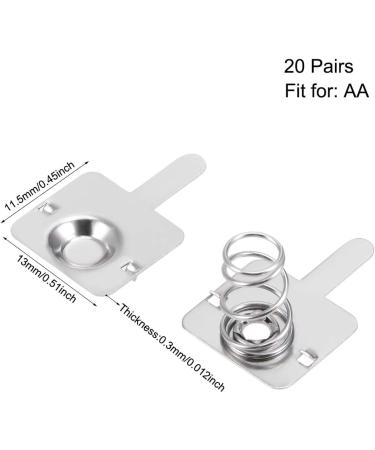 uxcell 20 Pairs AA Battery Positive Negative Conversion Spring Contact Nickeling Plate - 13.0mm x 11.5mm | Buy Internationally - Buy Online on GoSupps.com