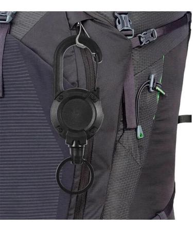 Giroayus Outdoor Automatic Retractable Wire Rope Luya Tactical Keychain - Black+White - Buy Online on GoSupps.com
