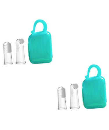 Minkissy 2 sentences finger toothbrush set portable toothbrush gum brush for babies toothbrush baby toothbrush finger toothbrush for pets finger toothbrush for toddlers clean