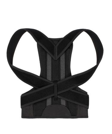 Breathable Back Brace Posture Corrector for Women & Men | Adjustable Scoliosis & Hunchback Trainer | Small Black - Buy Online on GoSupps.com
