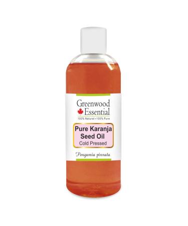 Greenwood essential natural karanja seed oil (pongamia pinnata) Natural pure therapeutic quality cold -pressed 200ml (6.76 oz) pure karanja seed oil 1 piece (1 Pack)