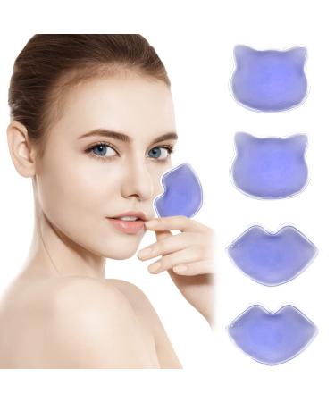 coldchill Lip and Eye Ice Pack for Injuries Mini Small Gel Ice Pack Hot and Cold Compress Reduce Pain and Swelling Dark Circles Fade Eye Relax Anti-Aging Lip Care Pad (Purple)