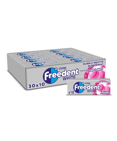 FREEDENT White Bubble Gum Mint Sugar Free Large 30 x 10 Favors 420 g