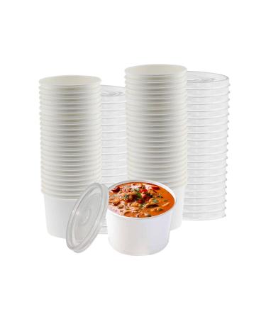 Smygoods 12oz Paper Soup Containers With Lids, Disposable Soup Bowls With Lids, 50 Count,
