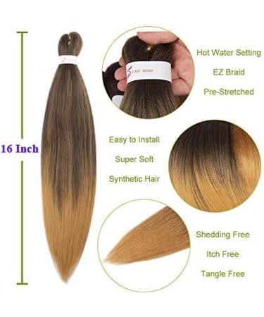 Leeven 16 Inch Pre Stretched Braiding Hair Black Kanekalon 8 Packs EZ Braiding Hair Crochet Braiding Hair Extensions /4# 16 Inch (Pack of 8) 4# - Buy Online on GoSupps.com