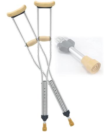 Crutches for Adults Underarm 1 Pair Aluminum Crutches for Armpits Adult Crutches Adjustable Height Crutches Crutches Walkers Great for Travel or Work Lucky Star