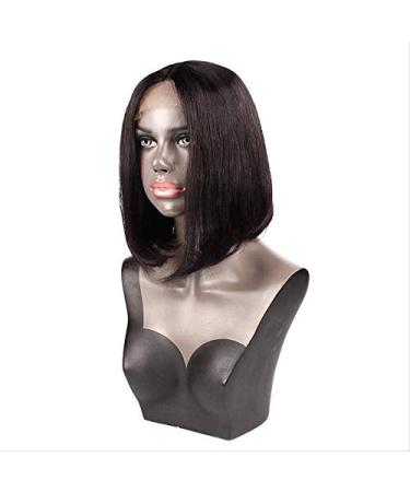 BGHJUE Wig Chemical Fiber High Temperature Silk Black Hand-Woven Front Lace Wig Wigs