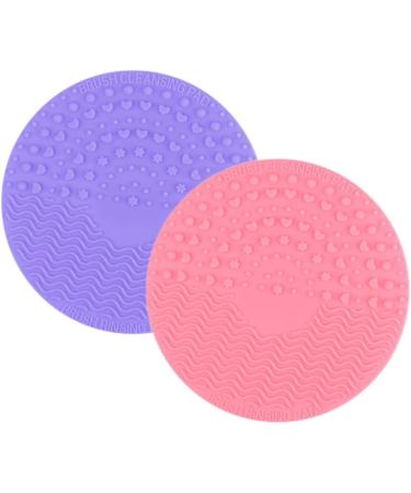 Makeup Brush Cleaner Mat Round Makeup Brush Cleaner Pad Silicone Brush Cleaner Brush Clean Pad for Makeup Tool Clean Purple - Buy Online on GoSupps.com