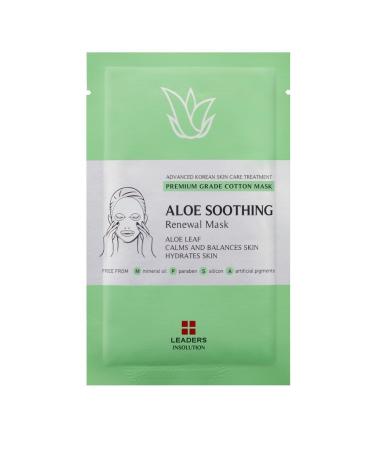 Leaders Insolution Aloe Soothing Renewal Face Cotton Sheet Mask 10Pk