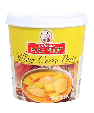 Mae Ploy Yellow Curry Paste, Authentic Thai Yellow Curry Paste For Thai Curries And Other Dishes, Aromatic Blend Of Herbs, Spices And Shrimp Paste, No MSG, Preservatives Or Artificial Coloring (35oz Tub) 1